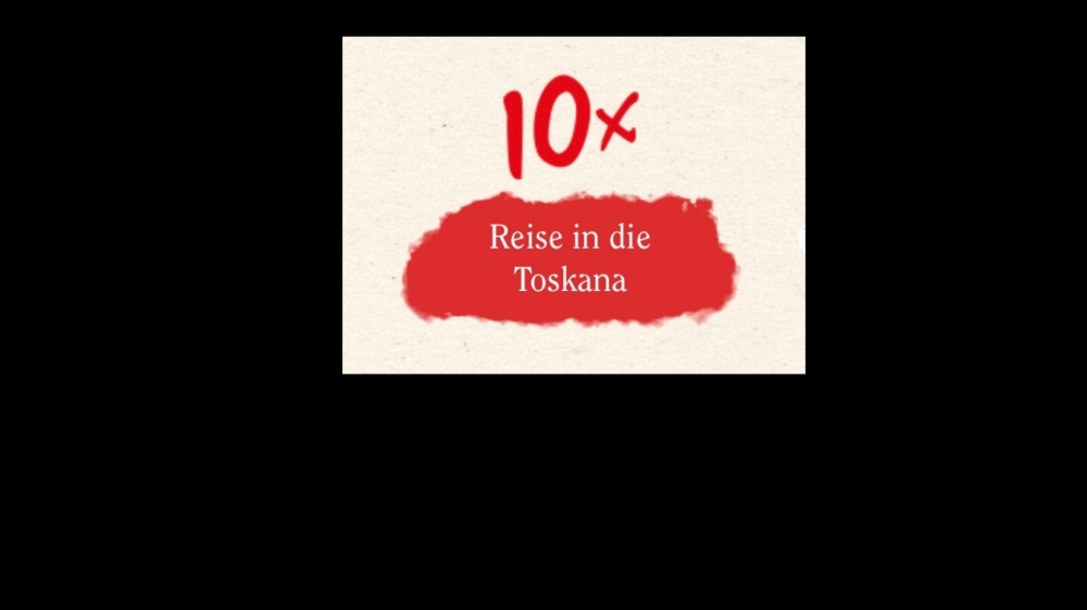 10x Reise in die Toskana  /  10x 100 &euro;uro-Einkaufsgutschein