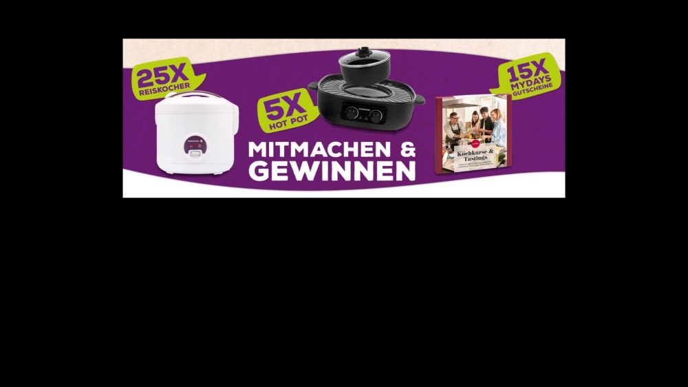 5x HotPot-Kocher ° 25x Reiskocher ° 15 MyDays-Gutschein