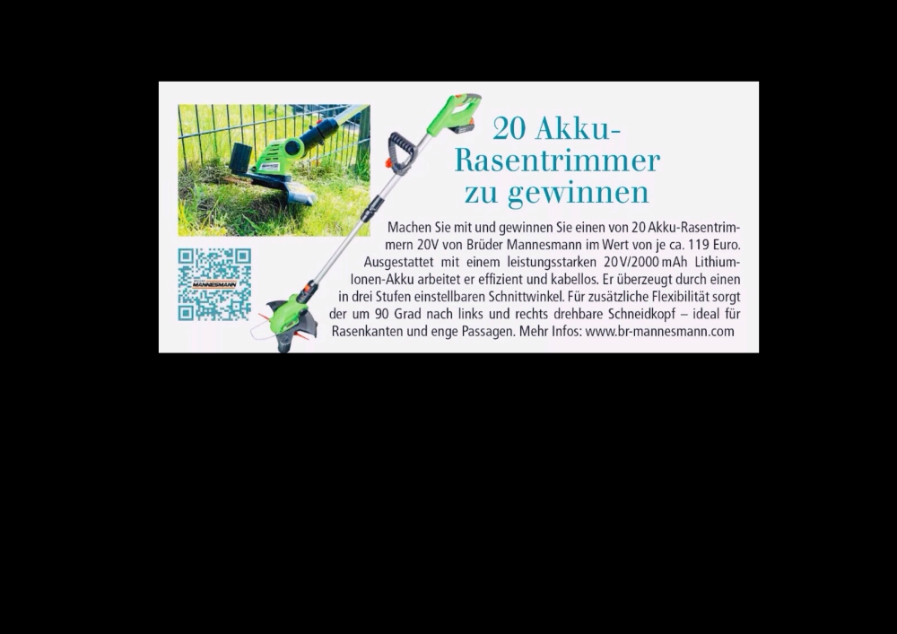 20 Akku-Rasentrimmer von MANNESMANN (Gesamtwert: 2.380 €uro)