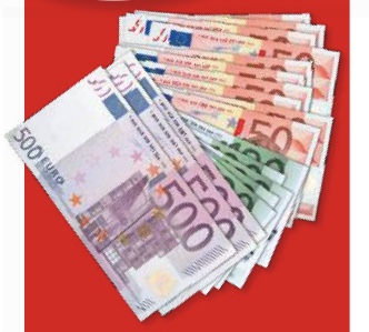Bild 1 von 1x 1.000 &euro;, 1x 500 &euro;,1x 200 &euro;, 4x 100 &euro;, 8x 50 &euro;uro in bar