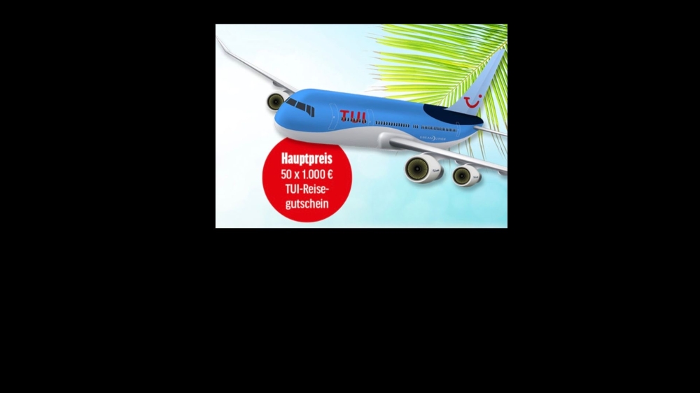 Bild 1 von 50x ein TUI-Reisegutschein im Wert von je 1.000 €uro