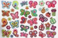 3D Glitzer Schmetterlinge, Käfer, Blumen